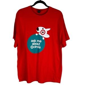Target "Ask Me About Circle" Red Target Dog T-Shirt Size XL